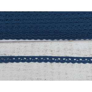 Sötétkék pamut csipke szegély, 20 méter hosszú - Csipke
