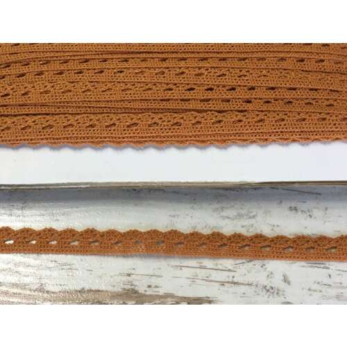 1cm breites braunes Baumwollspitzenband, 2 Meter lang