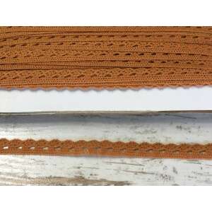 1cm széles barna pamut csipke szegély, 2 méter hosszú - Csipke