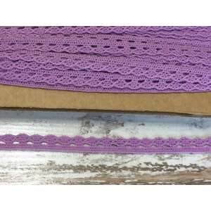 Lila pamut csipke szegély, 1cm széles, 2 méter hosszú - Csipke