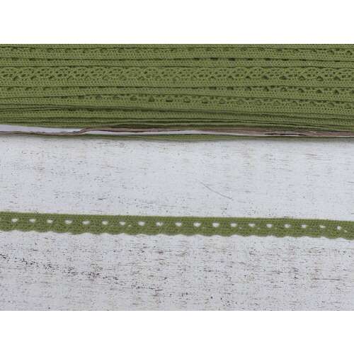 Grüne Baumwollspitze, 1 cm breit, 20 Meter lang