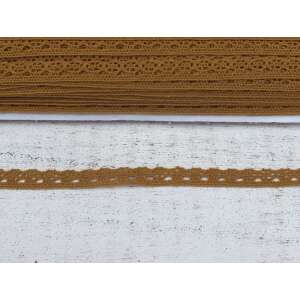 Barna pamut csipke szegély, 1cm széles, 2 méter hosszú - Csipke