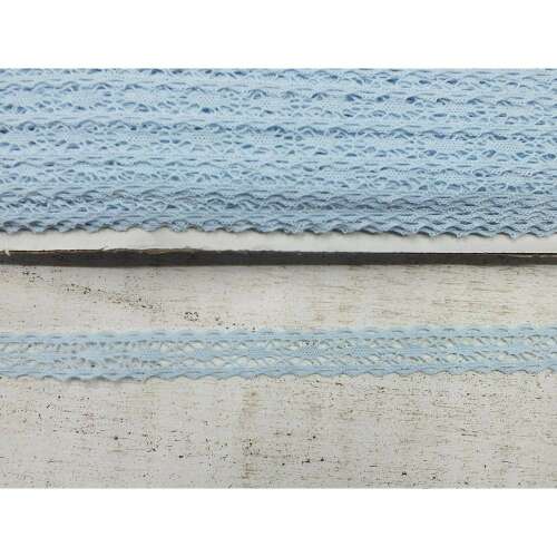 1,5cm x 20m hellblaue Baumwollspitze