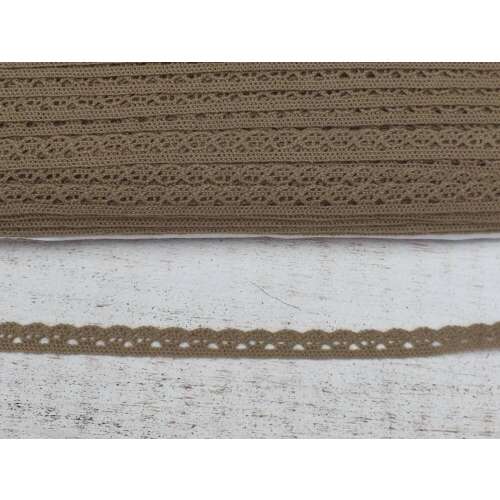 Braunes Baumwollspitzenband, 1cm breit, 2 Meter lang