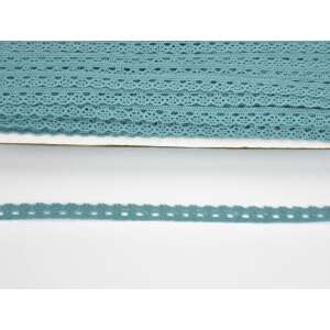 1cm széles türkiz pamut csipke szegély, 2 méter hosszú - Csipke
