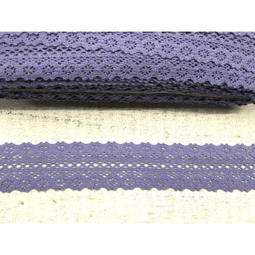 Lila pamut csipke szegély, 4,5cm széles, 2 méter hosszú