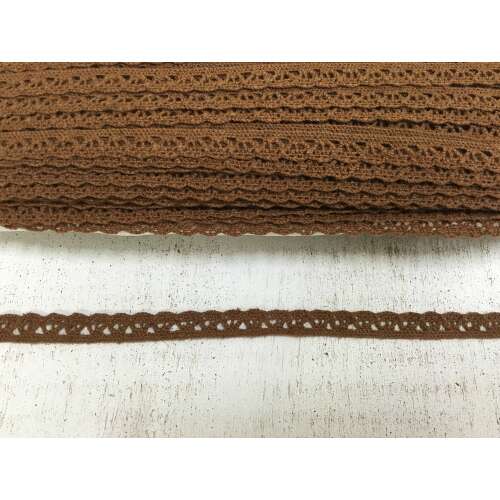 Braunes Baumwollspitzenband, 1 cm breit, 2 Meter lang