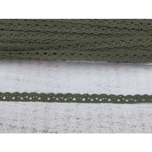 1cm breites olivgrünes Baumwollspitzenband, 20 Meter lang