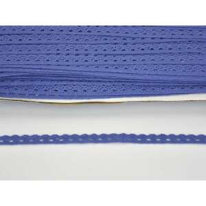 1cm széles pamut csipke szegély, 20 méter hosszú, kék színű - Csipke