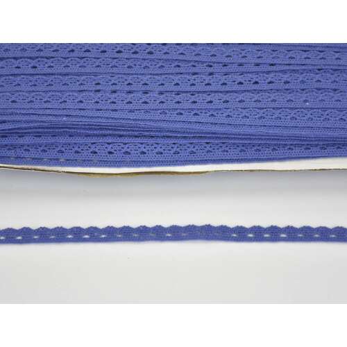 Blue cotton lace trim, 1cm wide, 2 meters long