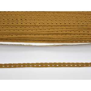 1cm széles barna pamut csipke szegély, 2 méter hosszú - Csipke