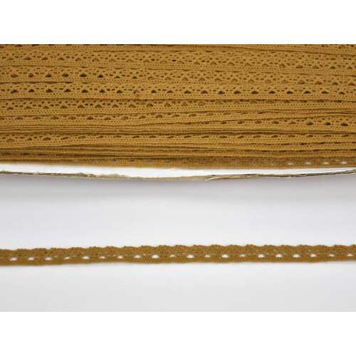 1 cm breites braunes Baumwollspitzenband, 2 Meter lang