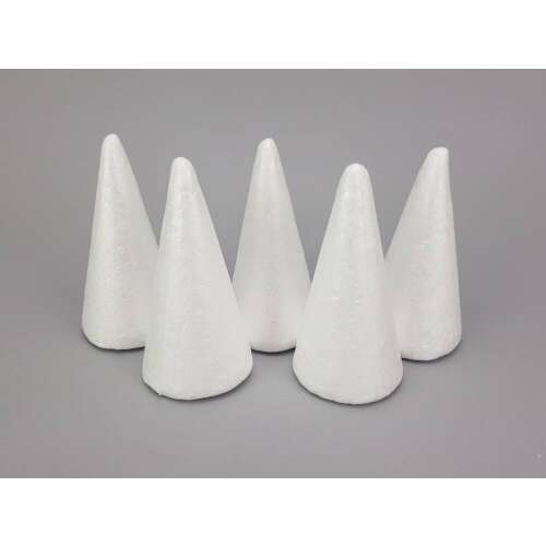 5 pack of 11cm styrofoam cones for crafting Christmas trees