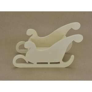 Fa szán dekoráció, fehér, karácsonyi dekoráció, fa szán dísz - Fa felirat & dekorációs elem