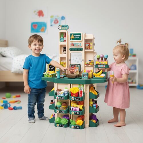 Pepita hračka Supermarket a mini bufet s pokladňou a príslušenstvom 71ks 145822745