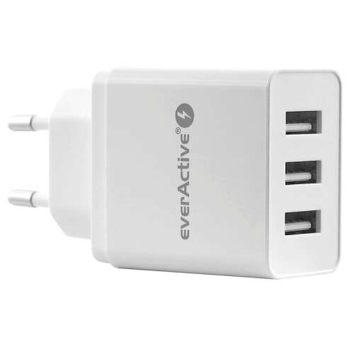 everActive SC-300 USB-Wandladegerät mit 3 Anschlüssen, weiß