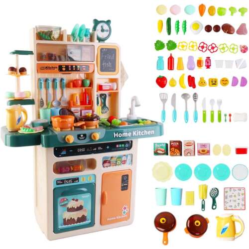 LittleONE by Pepita XXL Bucătărie de jucărie cu lumină, sunet și abur 88pcs #blue 46774726