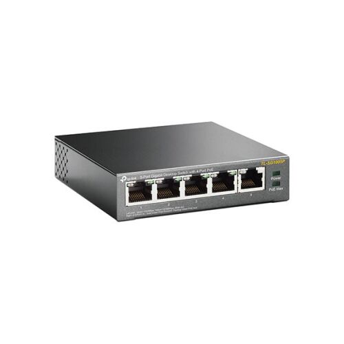 TP-Link TL-SG1005P 5 portos Gigabit PoE Switch ferde nézet