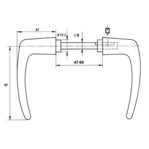 EL-66 Ajtókilincs Szett Méretek, Műszaki Rajz - JKH
