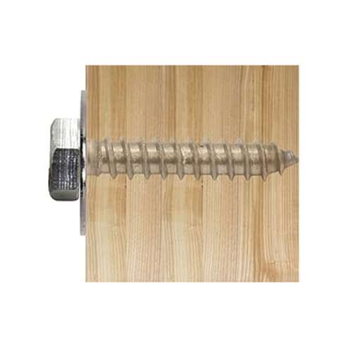 6x100 horganyzott fa csavar hatszögletű fejjel, fába szerelve