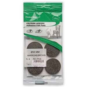 4 db 35 mm-es barna öntapadós filc alátét bútorlábakhoz, védi a padlót - JKH