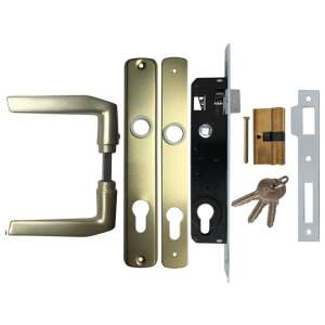 Elzett ajtókilincs szett zárral, kulcsokkal és zárólemezzel - JKH