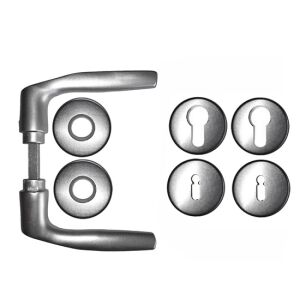 F1 Eloxált Alumínium Ajtókilincs Szett kulcslyukkal és cilinderzárral - JKH