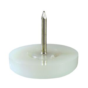 Fehér műanyag szeges bútorgörgő, 15mm átmérő, 8 darabos csomag - Padlóvédő bútorláb alátét