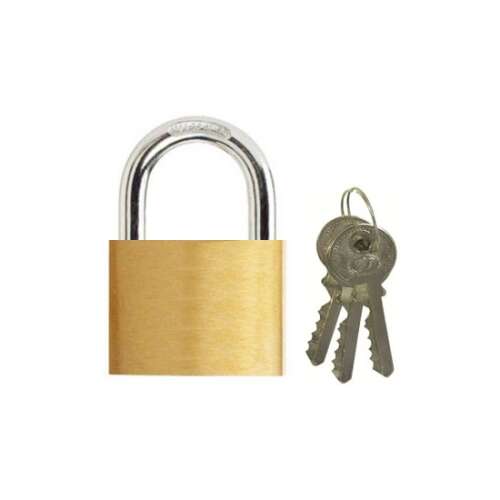 Réz lakat 3 kulccsal, 40 mm