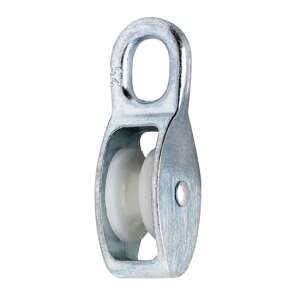 Egyszerű kötélcsiga 30mm átmérővel, 8mm átmérőjű görgővel, 250kg teherbírású, műanyagból - Kötélcsiga