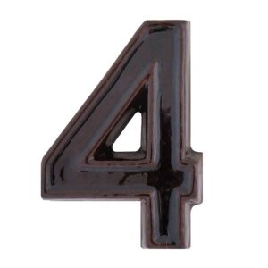 Kerámia Házszám 4 - Barna - 12 cm 131714237 - JKH