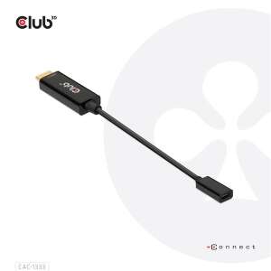 CLUB3D HDMI zu USB Type-C 4K60Hz aktiver Adapter, schwarzes Kabel, schräger Blick - Club3D