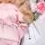 Springos rosa Baby-Schlafsack mit Pelz-Futter für den Kinderwagen, Nahaufnahme