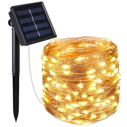Solarne, ciepłe, białe łańcuchy świetlne ogrodowe 30 m 46669108