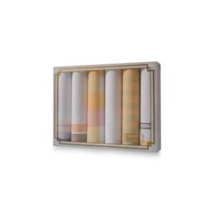 LUX L19-23 női pamut zsebkendő szett 6 darabos díszdobozban - Lux