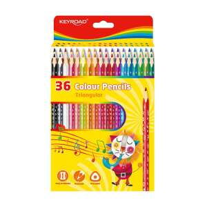 Keyroad 36 Colour Pencils Triangular, set of 36 triangular colored pencils in a box - Keyroad