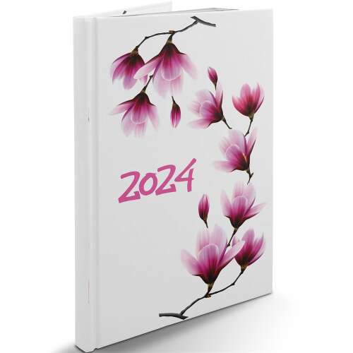 Planer tygodniowy 2024 z wzorem magnolii, RealSystem