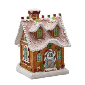 Mézeskalács házikó karácsonyi dekoráció, 30x24x22cm, színes - Nonbrand Karácsonyi dekoráció