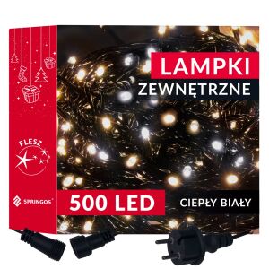 Weihnachtsbaum-Lichterkette 500 LED, 40m Weihnachtsbeleuchtung IP44, warm+kalt weiß 118519707