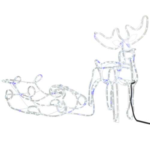 Springos 150cm LED reindeer with sleigh, cold white, Christmas decoration