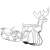 Springos 150cm LED reindeer with sleigh, cold white, Christmas decoration, front view