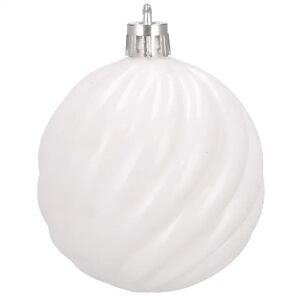 Springos White Christmas Ornament with Swirl Pattern, 6cm - Christmas tree ornament