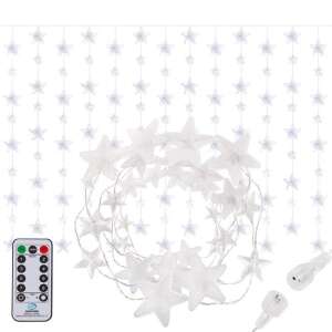 Springos lumini cortina stea cu telecomandă, 136 LED, alb rece - Ghirlande luminoase