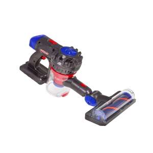 Handheld toy vacuum cleaner for kids, blue and gray, with a clear dustbin - Household Toy