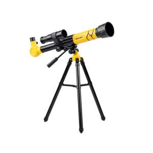 Yellow telescope with tripod, 20x, 30x, 40x magnification - Science & Discovery Toy