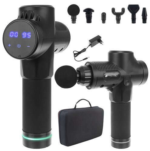 Akkumulátoros Masszázspisztoly hordozótáskával #Fekete