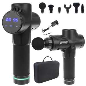 Akkumulátoros Masszázspisztoly hordozótáskával #Fekete