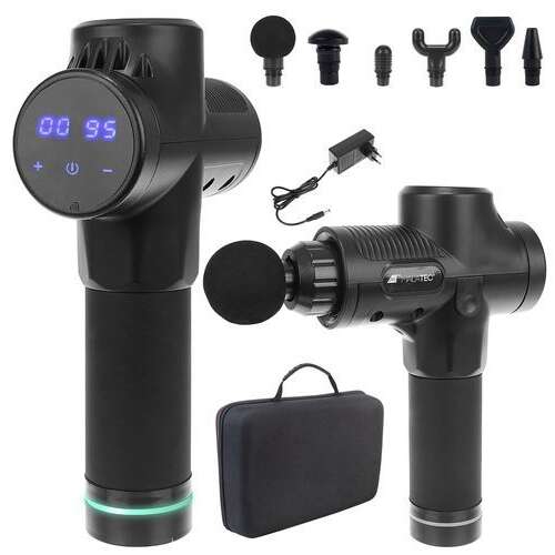 Akkumulátoros Masszázspisztoly hordozótáskával #Fekete