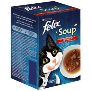 Felix Soup házias, húsos válogatás leveses szószban macskáknak (10 csomag | 10 x 6 x 48 g | 60 adag leves) 2.88 kg 46705307 Macskaeledelek