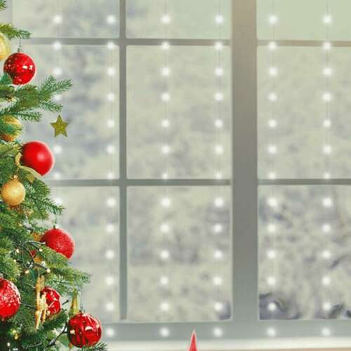 Home MLF 200/WH Micro LED curtain lights in a window